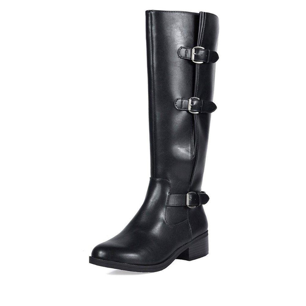 TOETOS Womens Buckle Knee Height Riding Boots NEW